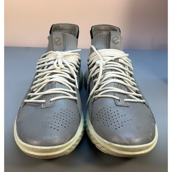 ECCO St.1 Lite Mens 13 Wild Dove Gray "YAK Leather" Mid Cut Sock Sneaker *READ - Picture 3 of 16